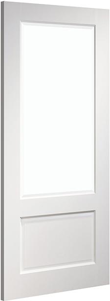 Madison 2 Panel White Door with Clear Bevelled Glass (18mm lippings)